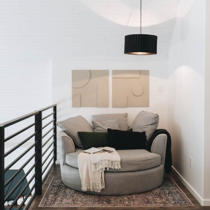 DIY Pendant light in reading nook