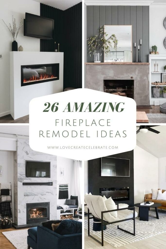 Collage of gorgeous fireplace remodels