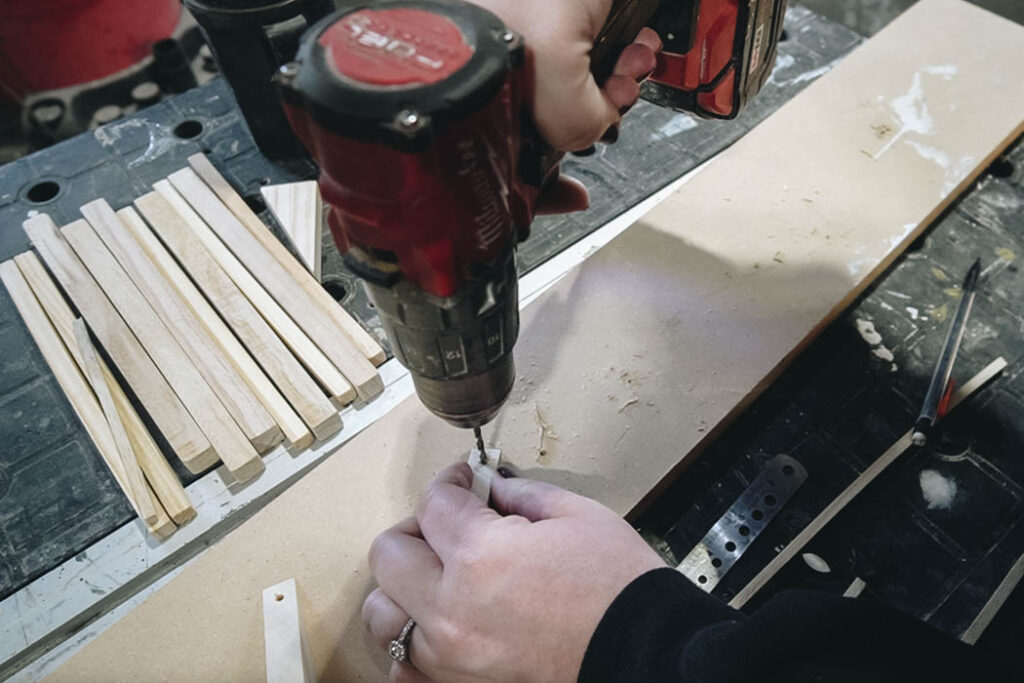 Drilling the Wooden Pieces