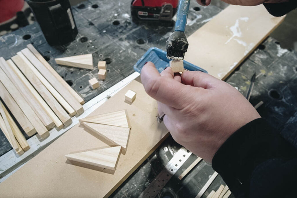 Gluing Wooden Blocks Together