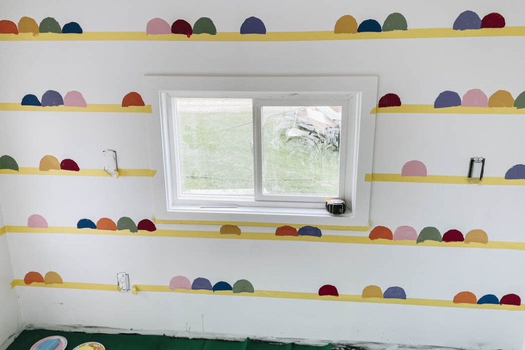 Sponge Painted Pattern on Kids Wall