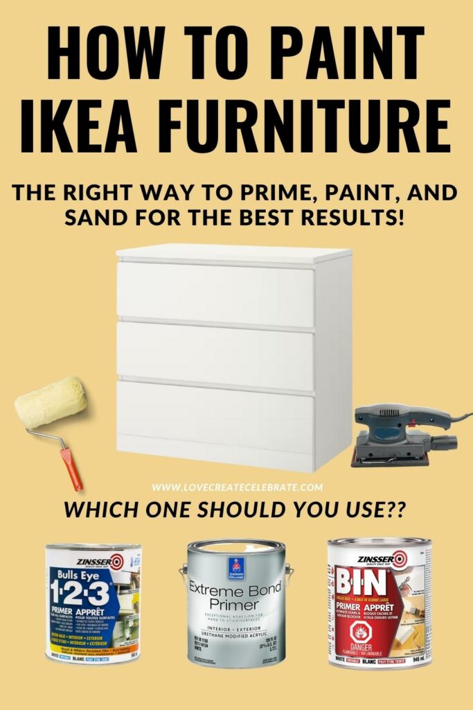 how to paint IKEA laminate furniture