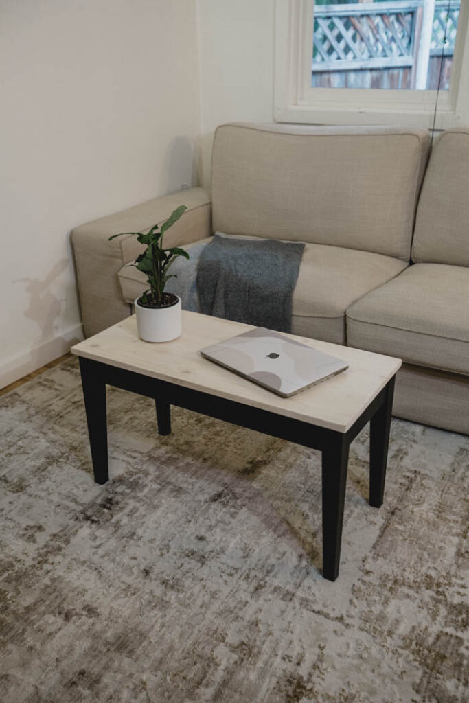 piano bench turned into coffee table 