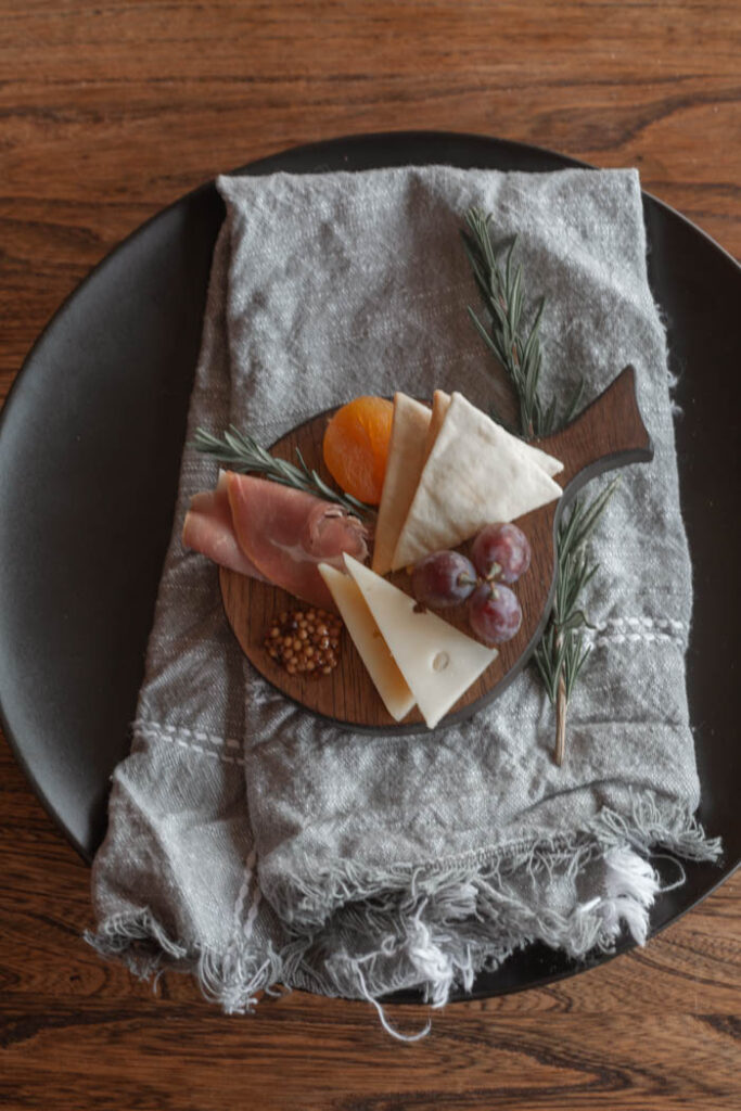 diy mini charcuterie boards in a nice plate and napkin