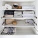A beautifully organized linen closet in 7 quick steps! Looking to add some organization to your linen closet? These easy tips and tricks will help your linen cabinet stay organized. #organization #konmari #linencloset